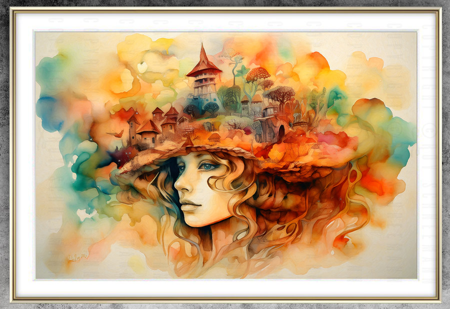 Whispers-of-a-Dream-The-Essence-of-Imagination-Frame-Gold on www.Artspeeder.com